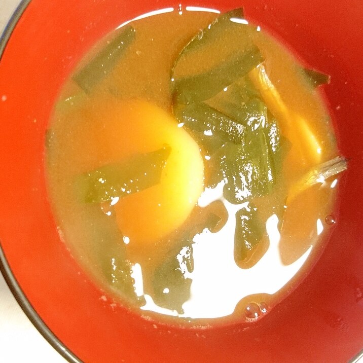 長芋と煮干し、わかめの味噌汁